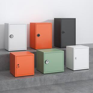 小型单门密码柜办公桌下面铁皮文件柜家用带锁收纳柜指纹锁储物柜