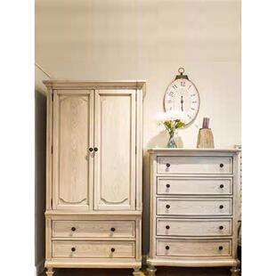 全实木小衣柜矮收纳白色纯实木原木美式小户型儿童男女孩卧室家用