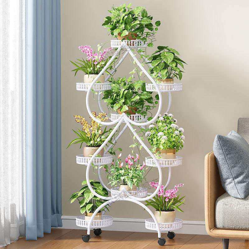 花架子客厅落地式置物架阳台铁艺心型花架2025新款轻奢花盆架月季