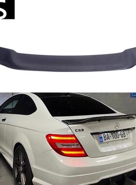 适用于12-15年奔驰C级W2042门改装R款碳纤维尾翼扰流板