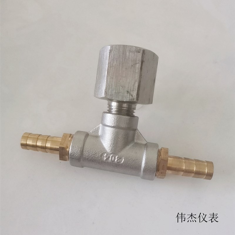 压力表三通宝塔接头M201.5-8压力表测压三通10mm负压真空表实验