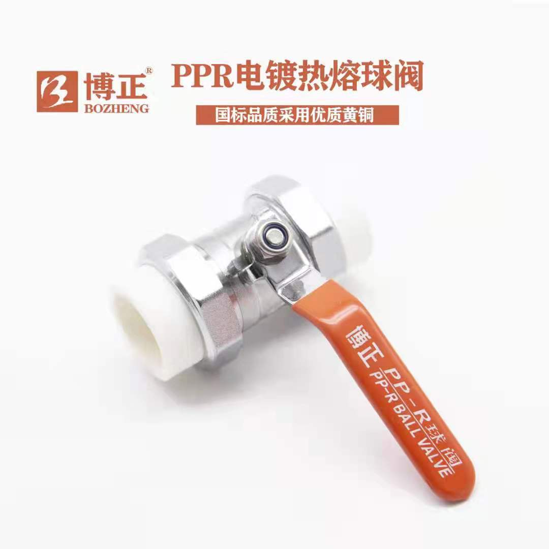 博正 PPR活接铜球阀双头热熔 自来水阀门快开关20mm-75mm