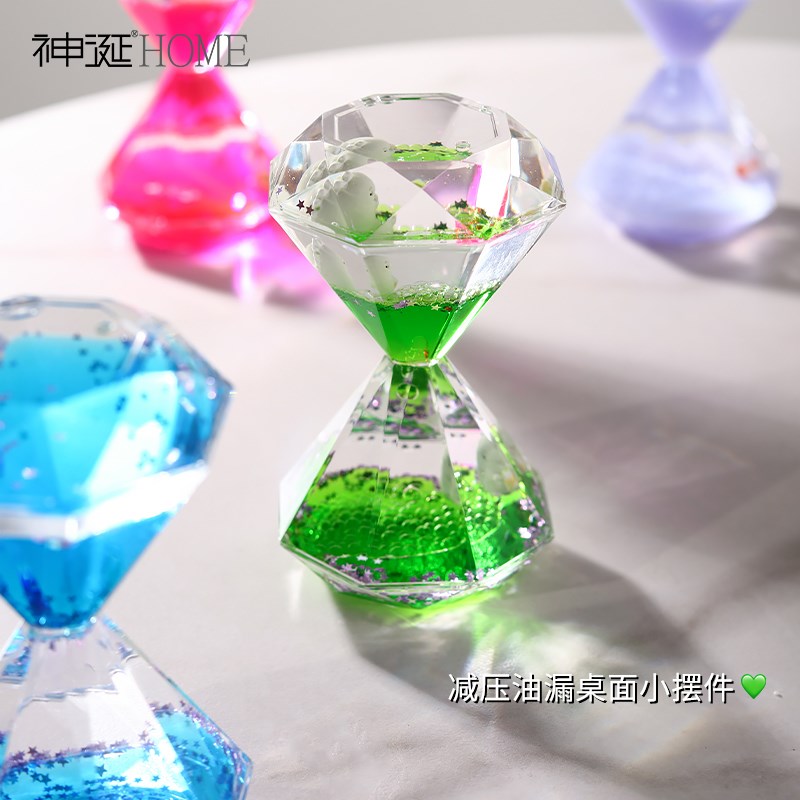 创意油漏沙漏计时器儿童办公桌面装饰解压情绪稳定小摆件