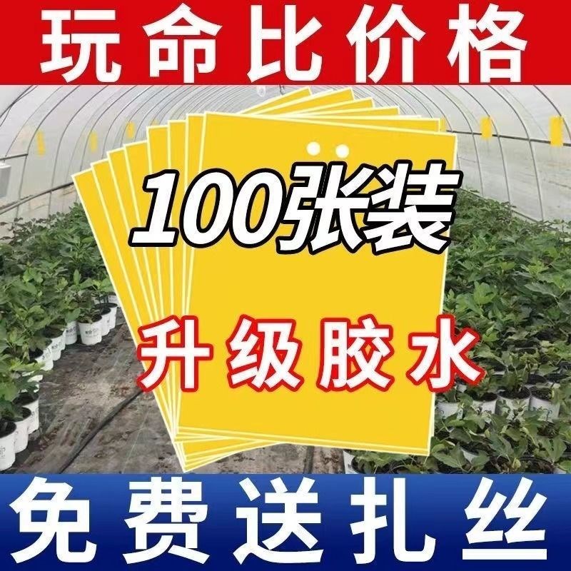 双面粘虫黄板诱虫板果园果蝇针蜂蓝板蓟马蓝板飞虫双面大棚粘虫板