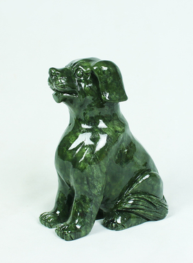 天然玉石狗十二生肖狗招財鎮宅家居补西北角办公室工艺品摆设