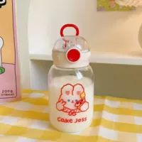 Мультяшная красная наклейка, силиконовая трубочка