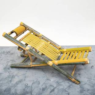 竹编躺椅折叠椅家用老人午休GFB睡椅椅台逍遥椅传统老式 靠背摇阳t