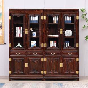 家具老阔叶黄檀书桌架一体书中式实木办桌组合公板桌班台绢PTZ花