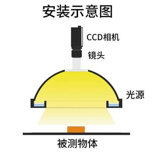 机器视觉碗形穹顶漫反射无影光源圆顶球积分自动化检测光源灯