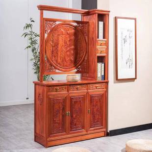 新中进玄关柜EHO式 全实木入户屏风明仿古客清厅柜门隔断柜双面储