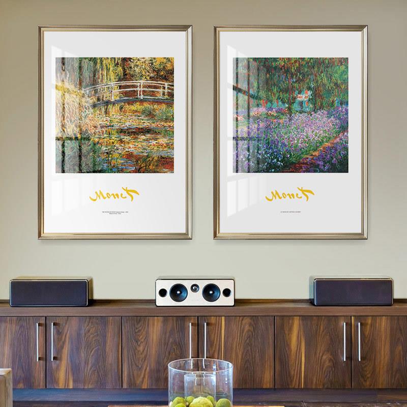 美式CUN象装床饰画印象抽挂画界名画客厅壁画世卧室头画莫奈春天