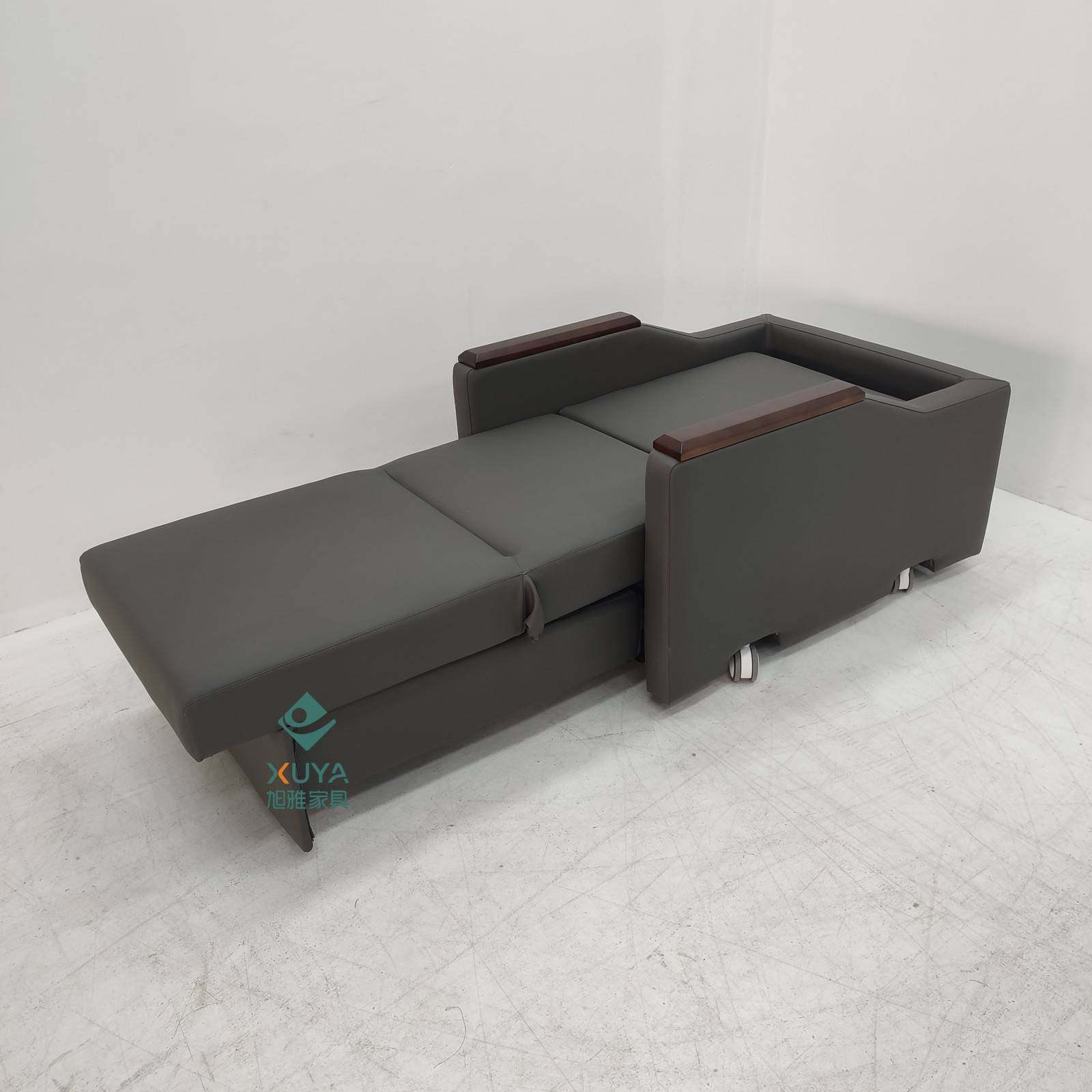 单人位木扶手书房办公款两用折叠单人位午睡客厅推拉可储物沙发床