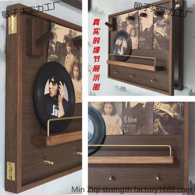 门式电箱装饰开VGX画遮挡实木胡桃中古风配电闸改造挂黑画表网红