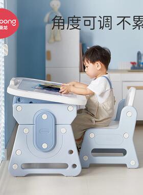 曼龙小拾光OUX儿童学习桌椅套装可升开降写字早桌小学生教学家用