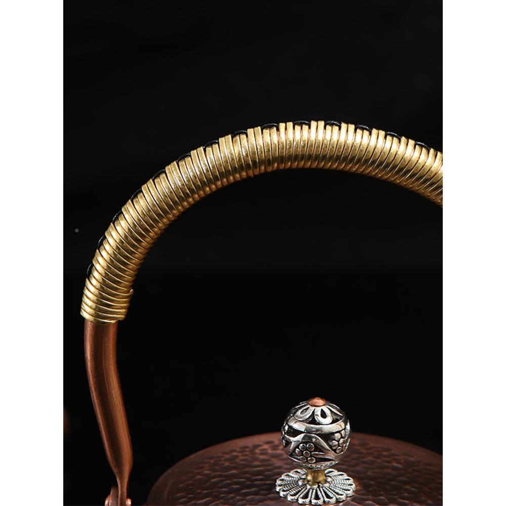 W外Y家V户铜壶烧水壶F768T7S90电陶炉煮茶壶泡茶沏茶紫铜壶纯手工