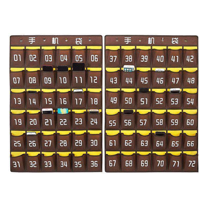 72格数字手机袋子布袋教室手机收纳袋挂袋壁挂式学生收纳大容量,玩具/童车/益智/积木/模型,垂直悬浮玩具,淘宝优惠券,粉丝福利购,淘宝优惠卷