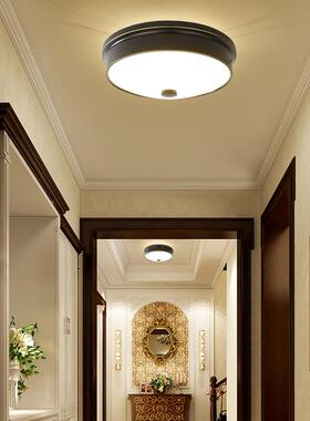 美式吸顶灯LD厅卧室灯过道金色现温E馨代简约圆形阳台书客301房灯