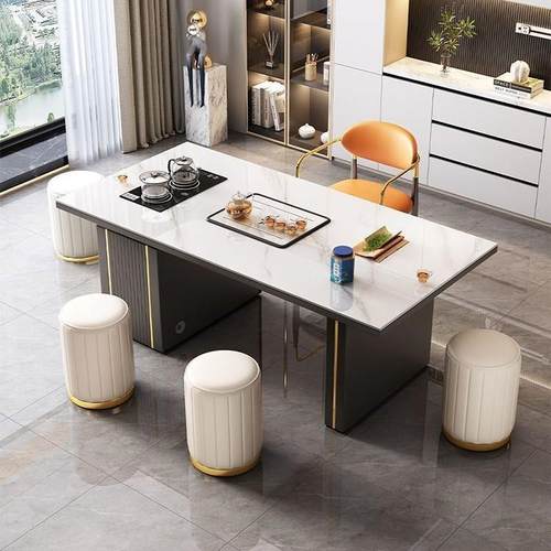 岩家板轻茶桌一奢体一整BJQ套现代简约用办公多功能茶台椅泡茶阳