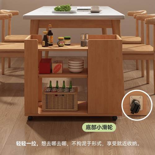 茶水柜柜靠墙一体可移动窄边柜家茶几边矮柜置物OAU餐柜用柜子储