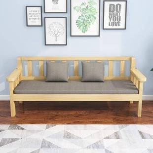 全实木长椅沙发椅阳台客厅出租屋简易休闲长椅子双人三人沙发长椅