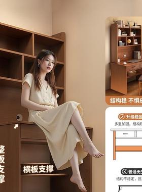 小户型书桌书架体桌家用成人电脑桌卧LMP室学生学桌写台字一习桌