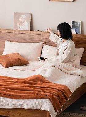 0J木实木床新中式全实木简卧室老F767T598床榆实木约主卧双人床客