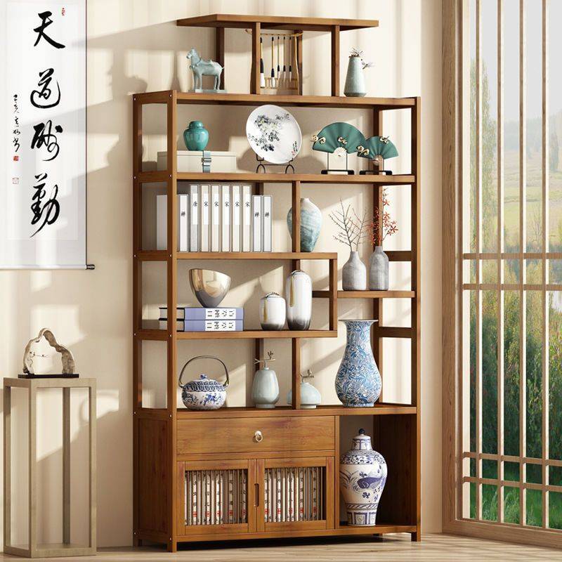 中式实木博古架多宝阁置物架古董架书柜书架摆件仿古展示柜茶威东