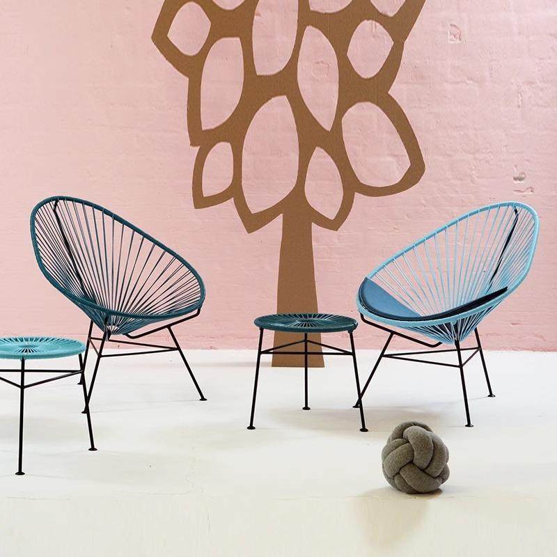 阳台小沙发茶几件红套组合三网单庭NLQ藤院懒人花园休闲户外编摇