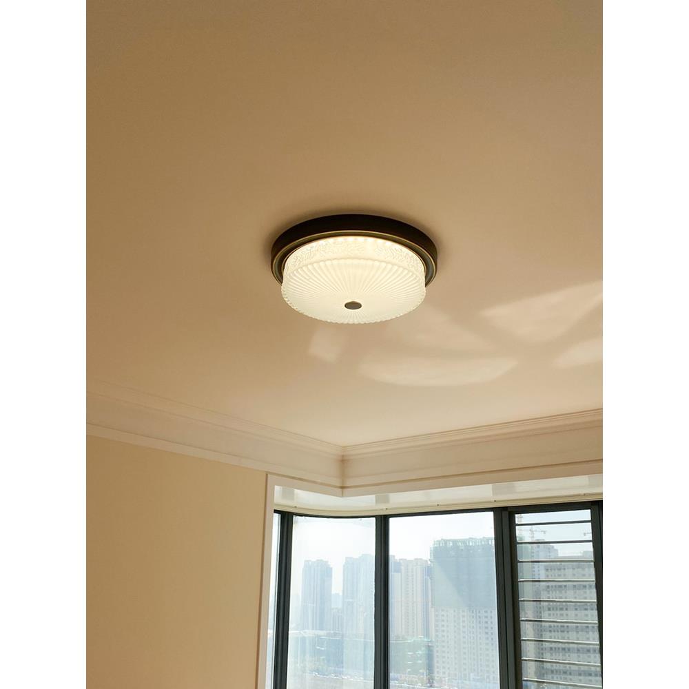 F76MT797古美式吸顶灯铁艺玻璃玄关灯小室阳台灯卧色LED变光灯具