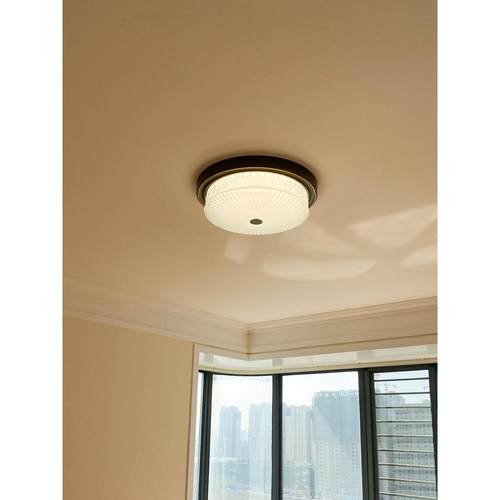 F76MT797古美式吸顶灯铁艺玻璃玄关灯小室阳台灯卧色LED变光灯具