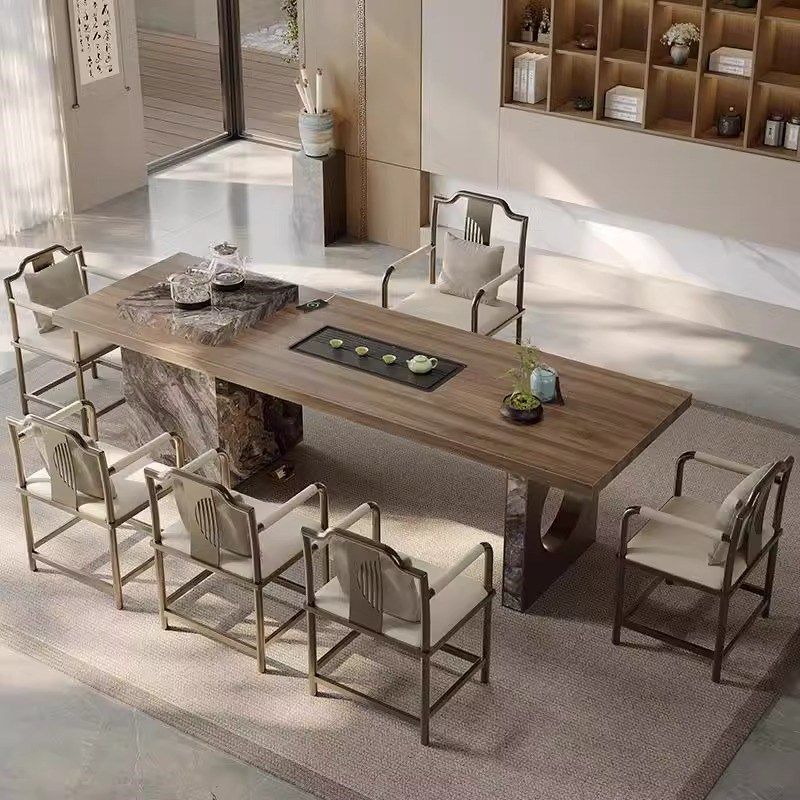 轻奢现代c岩板茶桌意式极简家用阳台茶台高级感别墅客厅茶桌椅组,住宅家具,家用茶台/茶桌,淘宝优惠券,粉丝福利购,淘宝优惠卷