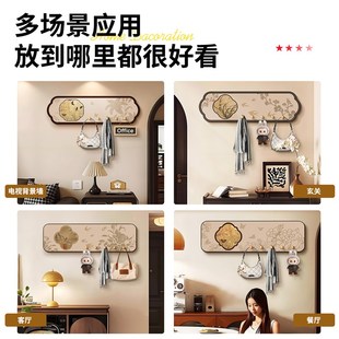 入户玄关门后挂衣架装饰挂钩创意多功能装饰O收纳两用置物架壁挂