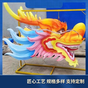 大型发光龙头造型k灯笼传统手工非遗花灯庭院酒店餐厅园区亮光装