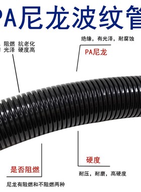PA塑料波纹管软管电线电缆PP阻燃防水尼龙穿线管PEV螺纹管开口套
