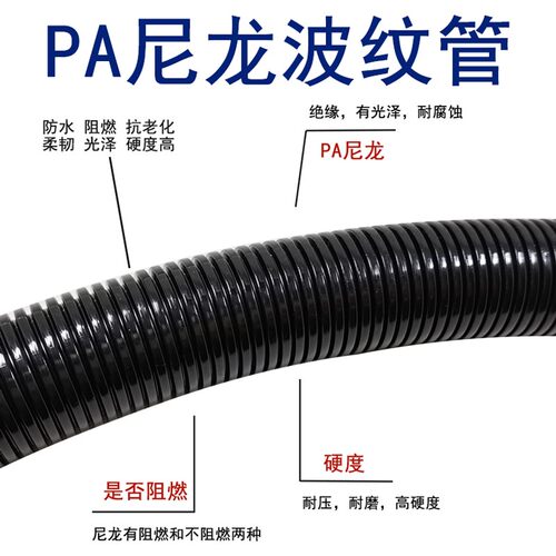 PA塑料波纹管软管电线电缆PP阻燃防水尼龙穿线管PEV螺纹管开口套