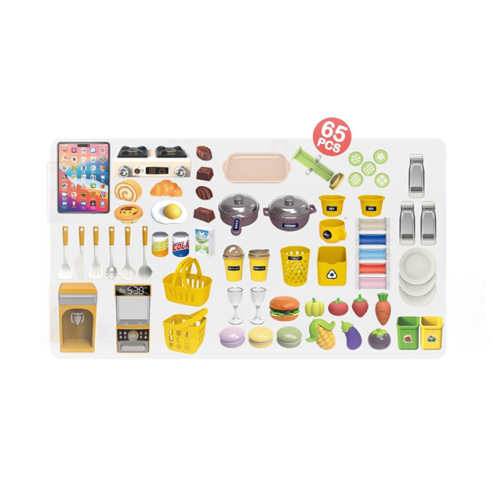 跨境热销新676158品儿童过家厨彩泥装饭餐台房做玩家具