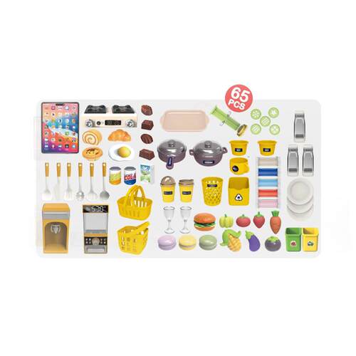 跨境热销新676158品儿童过家厨彩泥装饭餐台房做玩家具