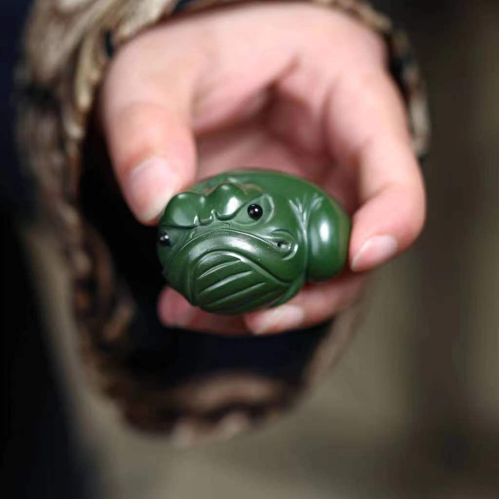 宜兴紫砂金蟾茶宠手把件高端精品