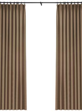 奶咖色棉麻窗帘F769HT57光22遮0光5新款卧室全遮客厅轻奢现代简约