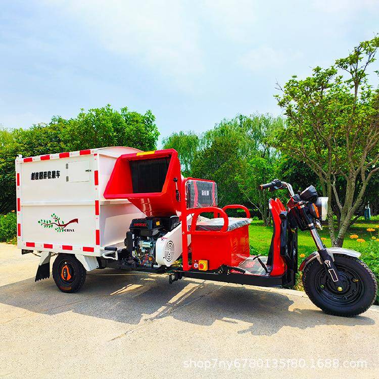 树枝粉碎RZR收集车新粉能木渣碎机小型碎源枝机绿粉化碎车