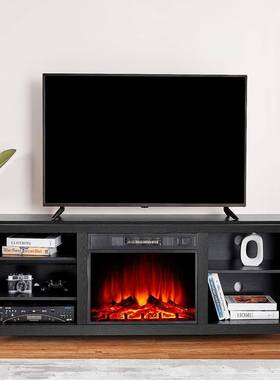 境木饰电视柜家用客厅储物柜嵌UCA跨入式实装取暖器壁炉仿真火电
