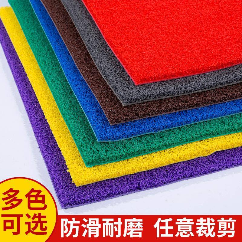 厂卷材色家直销PVC丝圈塑料毯1红.2*18米开张庆典走地廊过道地垫
