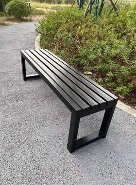 XDW?网红色带靠白背长凳全铁艺长条凳公园椅户外条长椅座庭院长椅