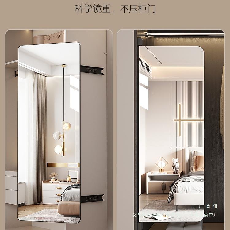 衣柜子镜穿内装隐形衣镜内推拉全身镜隐藏式折叠伸缩暗藏F96SJMT8