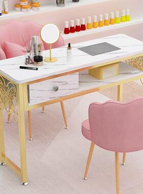 奢大功率DD102127济吸尘器美甲桌椅仿大理套装双人网红桌石子经型