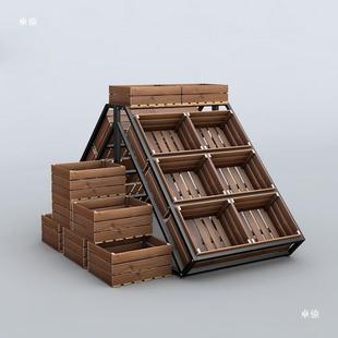 水果岛货多层架超市货架中展示架蔬743菜百双面生鲜架果园堆头中