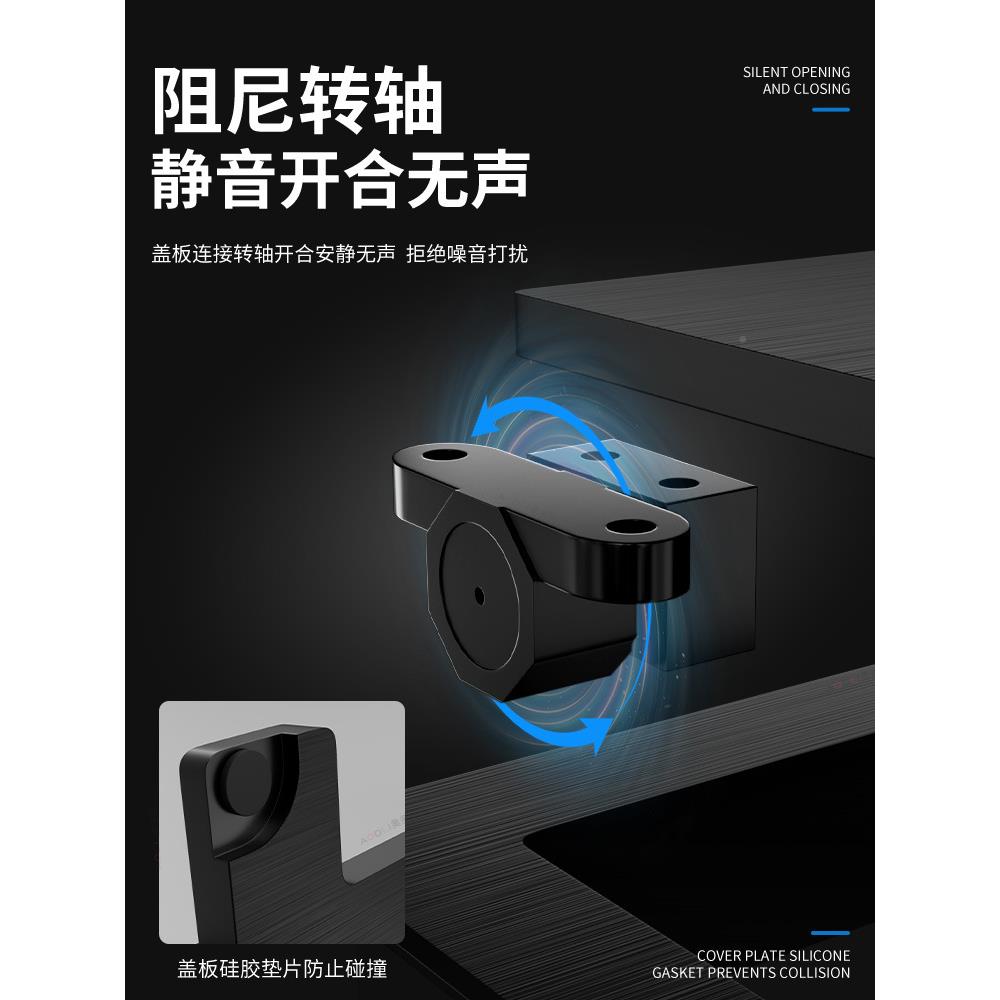 合金缓冲线盒穿盒长方形开电线铝视柜孔线孔盖穿线书桌办公桌走线