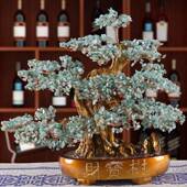 y00011黄财水晶发财树酒柜装 品摆件家居客钱厅电视柜摆设创意小招
