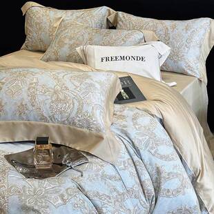 高端401008455s1天丝棉双面轻磨毛被套件欧套复古式数四码印花床