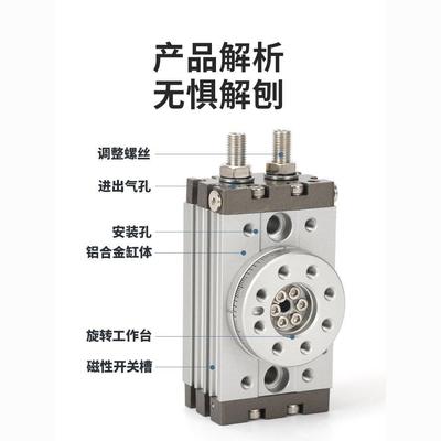 摆动旋转缸HRQ回转气动96260/80度MS1QB-10A/20A/30A/0A/705A气/1